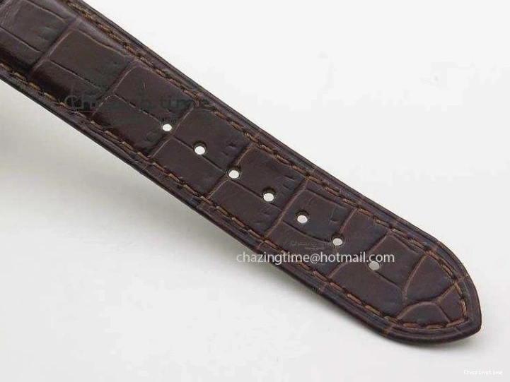 0214 Sporty Globemaster Master Chronometer SS RG V6F Best Edition Black Dial On Brown Leather Strap A 8270